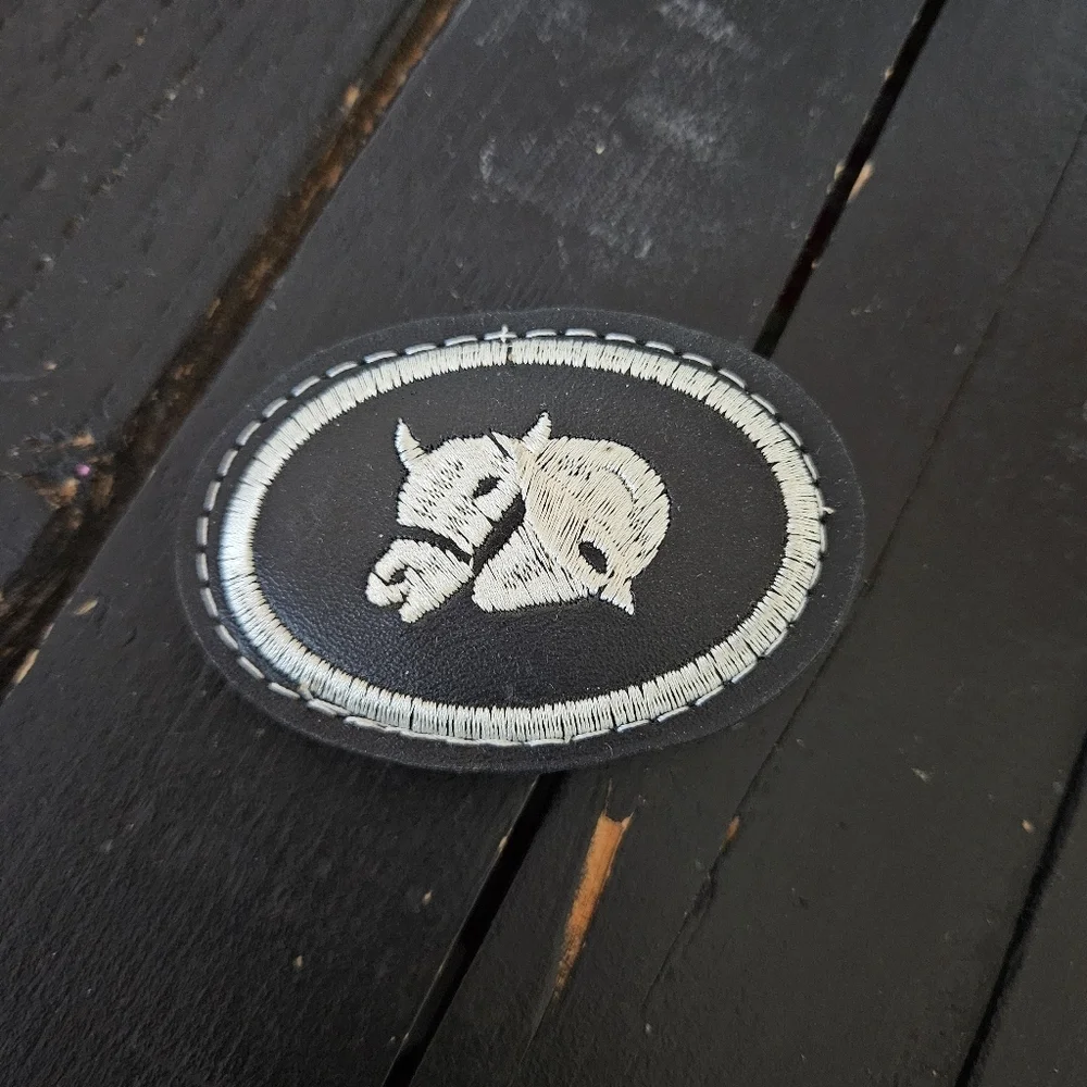 Black and White Embroidered Belt Buckle Horse Western Kids